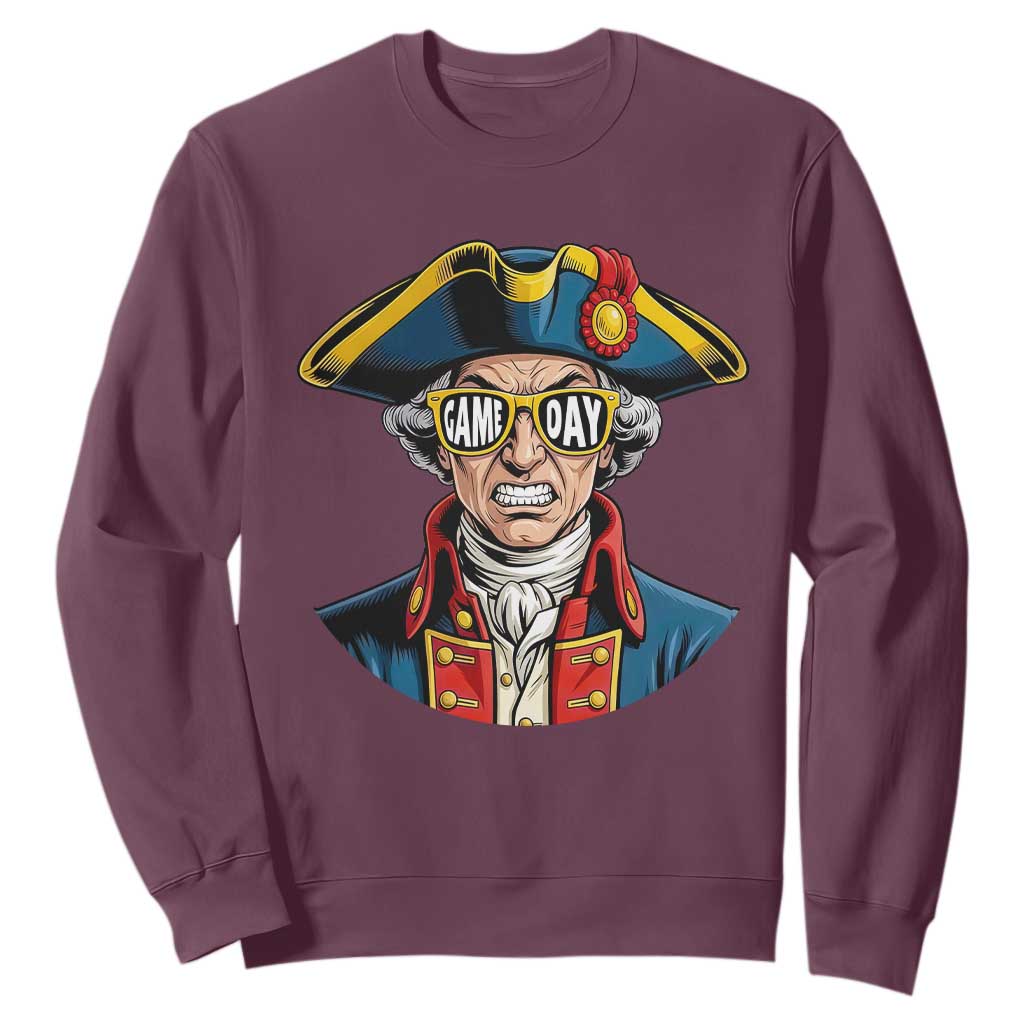Vintage Game Day Patriot Sweatshirt Revolutionary Colonial Mascot Football Fan TS02 Maroon Print Your Wear