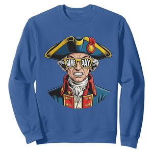 Vintage Game Day Patriot Sweatshirt Revolutionary Colonial Mascot Football Fan TS02 Royal Blue Print Your Wear