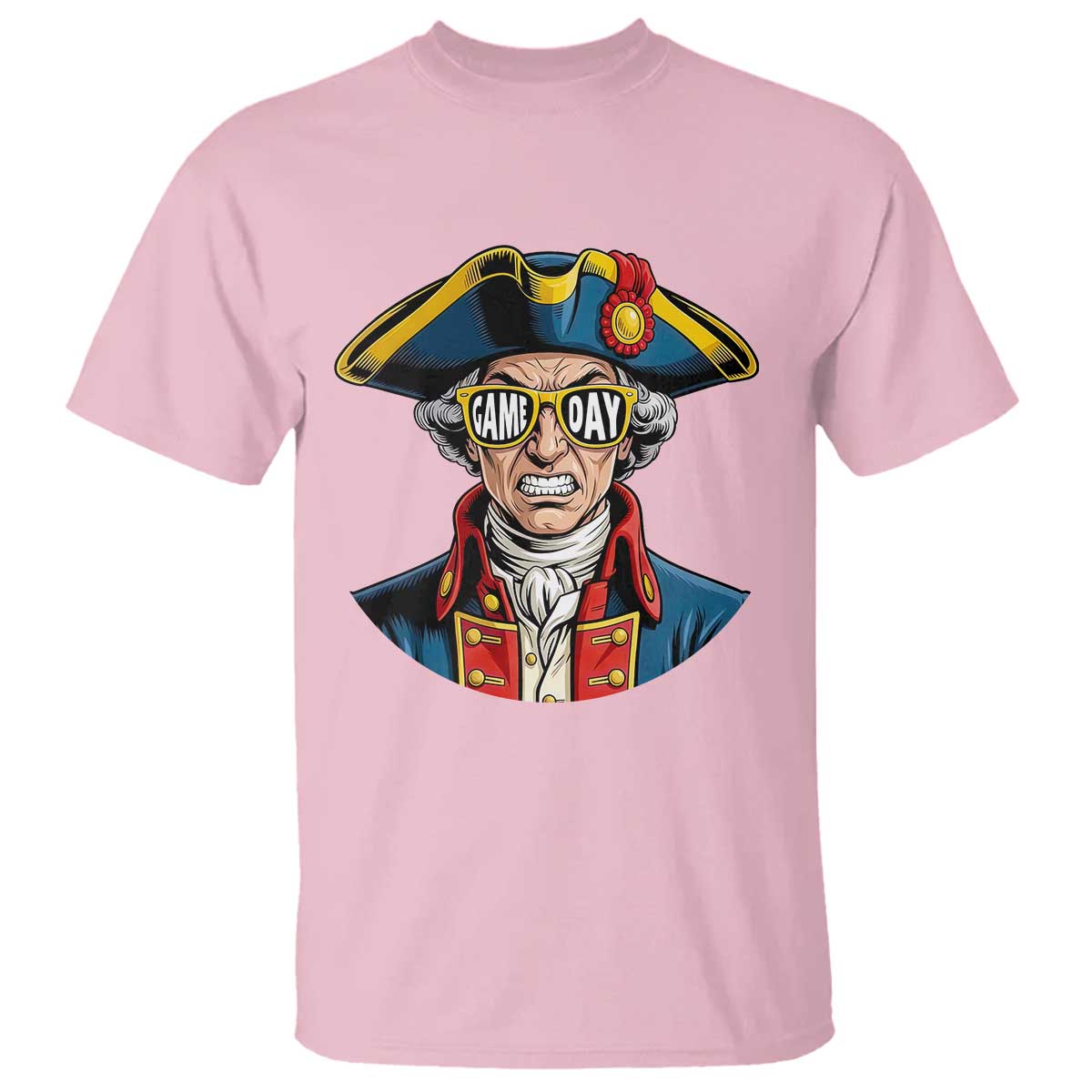 Vintage Game Day Patriot T Shirt Revolutionary Colonial Mascot Football Fan TS02 Light Pink Print Your Wear