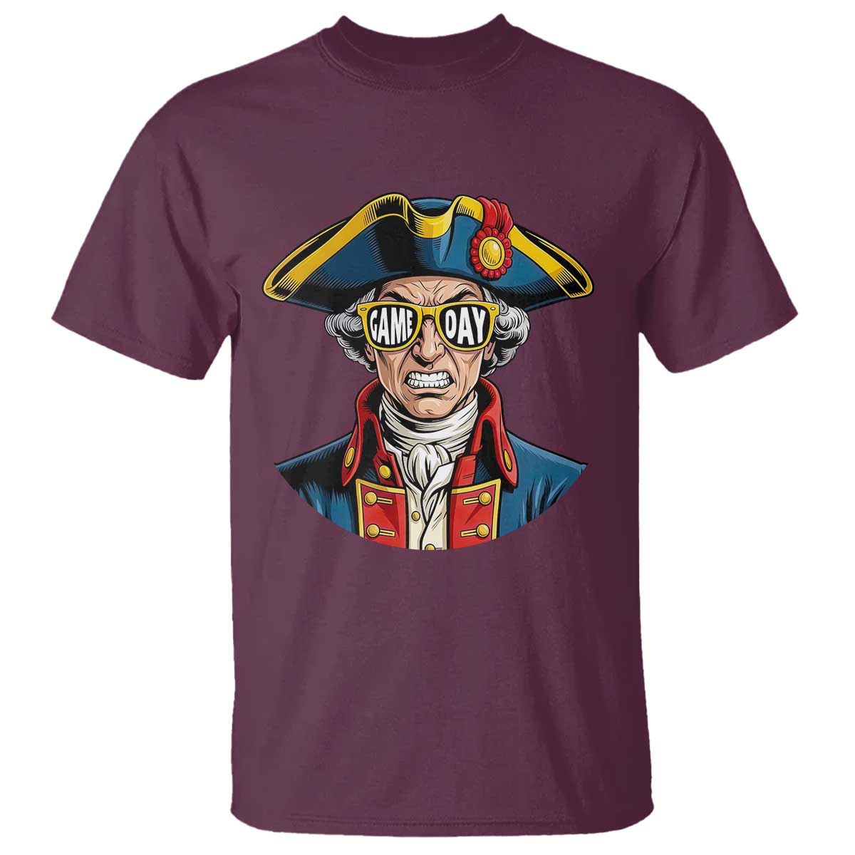 Vintage Game Day Patriot T Shirt Revolutionary Colonial Mascot Football Fan TS02 Maroon Print Your Wear