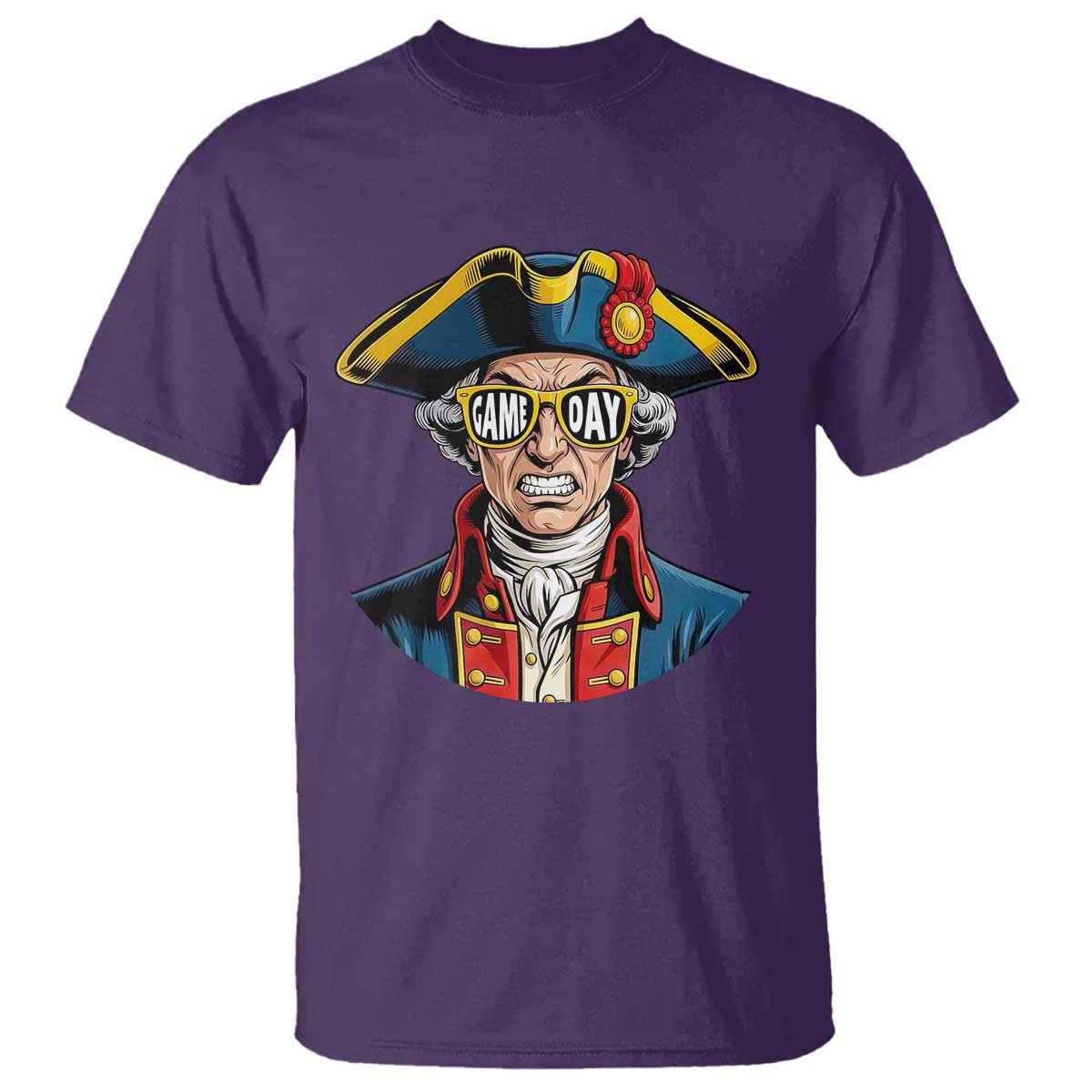 Vintage Game Day Patriot T Shirt Revolutionary Colonial Mascot Football Fan TS02 Purple Print Your Wear