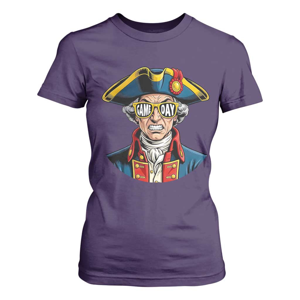Vintage Game Day Patriot T Shirt For Women Revolutionary Colonial Mascot Football Fan TS02 Purple Print Your Wear