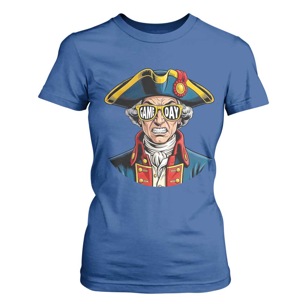 Vintage Game Day Patriot T Shirt For Women Revolutionary Colonial Mascot Football Fan TS02 Royal Blue Print Your Wear