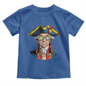 Vintage Game Day Patriot Toddler T Shirt Revolutionary Colonial Mascot Football Fan TS02 Royal Blue Print Your Wear