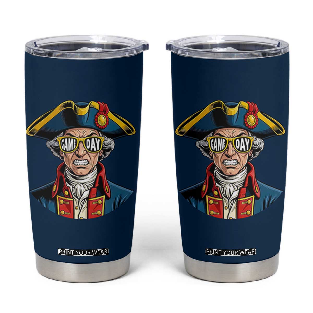 Vintage Game Day Patriot Tumbler Cup Revolutionary Colonial Mascot Football Fan TS02 Navy Print Your Wear
