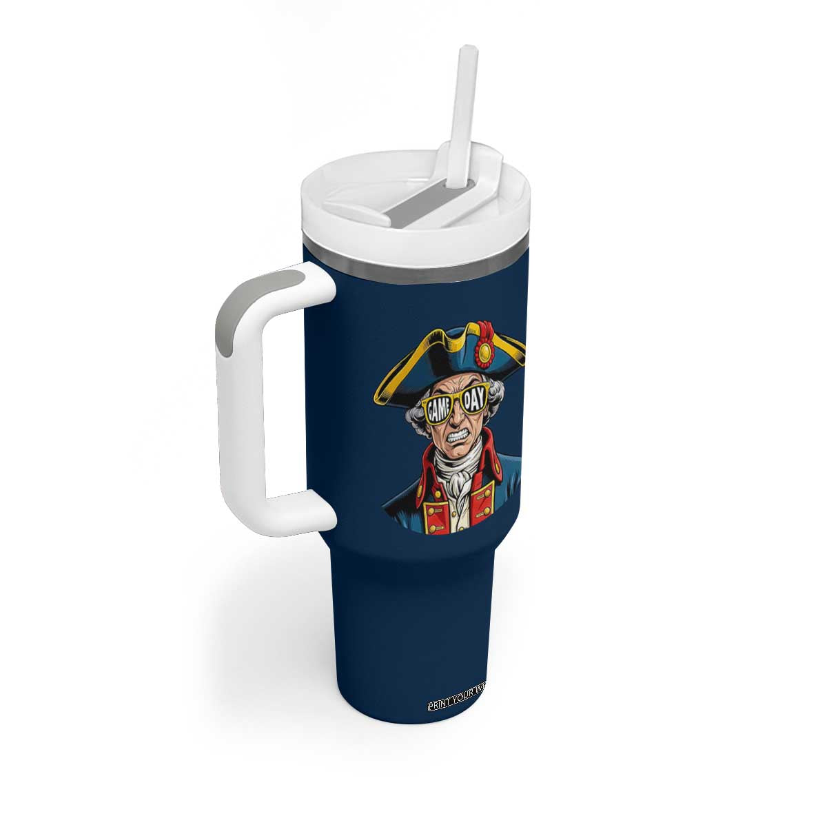 Vintage Game Day Patriot Tumbler With Handle Revolutionary Colonial Mascot Football Fan TS02 Print Your Wear
