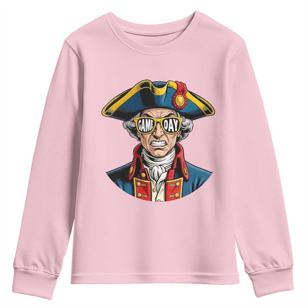 Vintage Game Day Patriot Youth Sweatshirt Revolutionary Colonial Mascot Football Fan TS02 Light Pink Print Your Wear