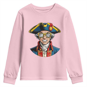 Vintage Game Day Patriot Youth Sweatshirt Revolutionary Colonial Mascot Football Fan TS02 Light Pink Print Your Wear