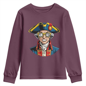 Vintage Game Day Patriot Youth Sweatshirt Revolutionary Colonial Mascot Football Fan TS02 Maroon Print Your Wear