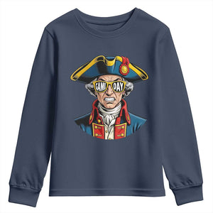 Vintage Game Day Patriot Youth Sweatshirt Revolutionary Colonial Mascot Football Fan TS02 Navy Print Your Wear