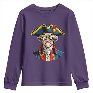 Vintage Game Day Patriot Youth Sweatshirt Revolutionary Colonial Mascot Football Fan TS02 Purple Print Your Wear