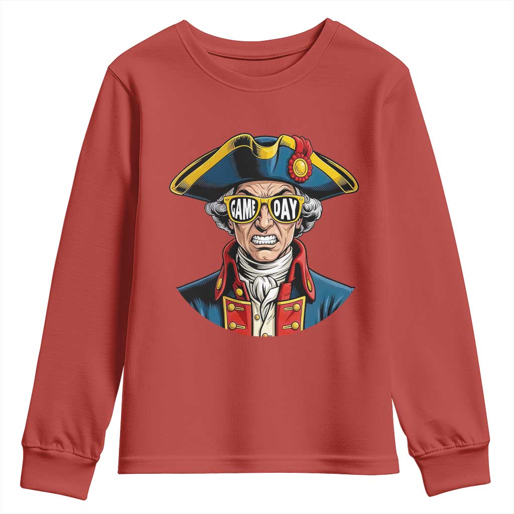 Vintage Game Day Patriot Youth Sweatshirt Revolutionary Colonial Mascot Football Fan TS02 Red Print Your Wear