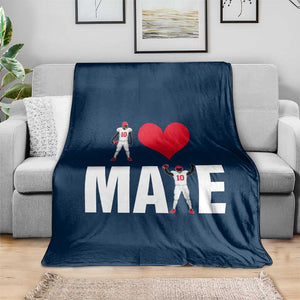 I Love Maye Red Heart Throw Blanket Football Fan Celebration TS02 Print Your Wear