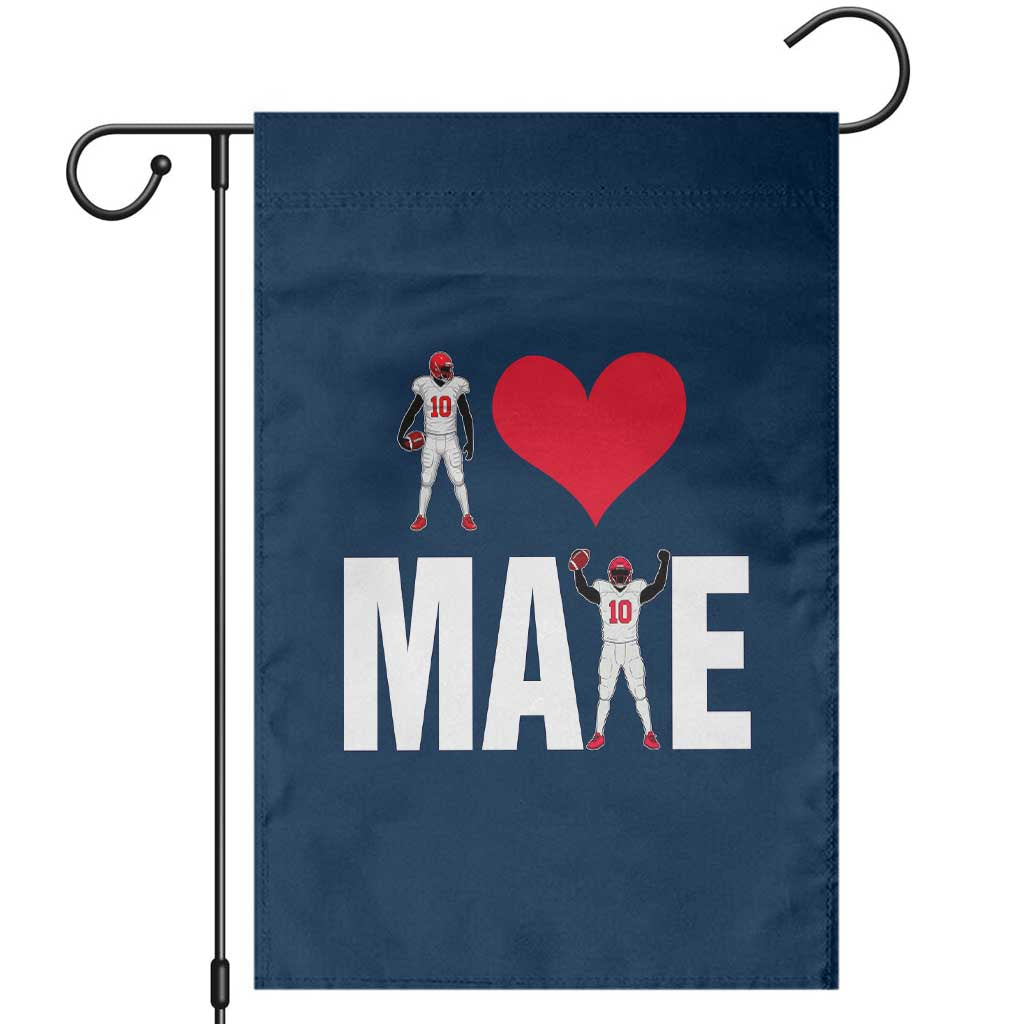 I Love Maye Red Heart Garden Flag Football Fan Celebration TS02 Navy Print Your Wear