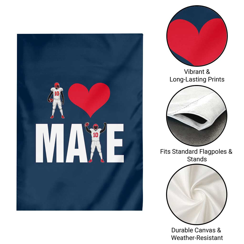 I Love Maye Red Heart Garden Flag Football Fan Celebration TS02 Print Your Wear