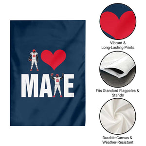 I Love Maye Red Heart Garden Flag Football Fan Celebration TS02 Print Your Wear