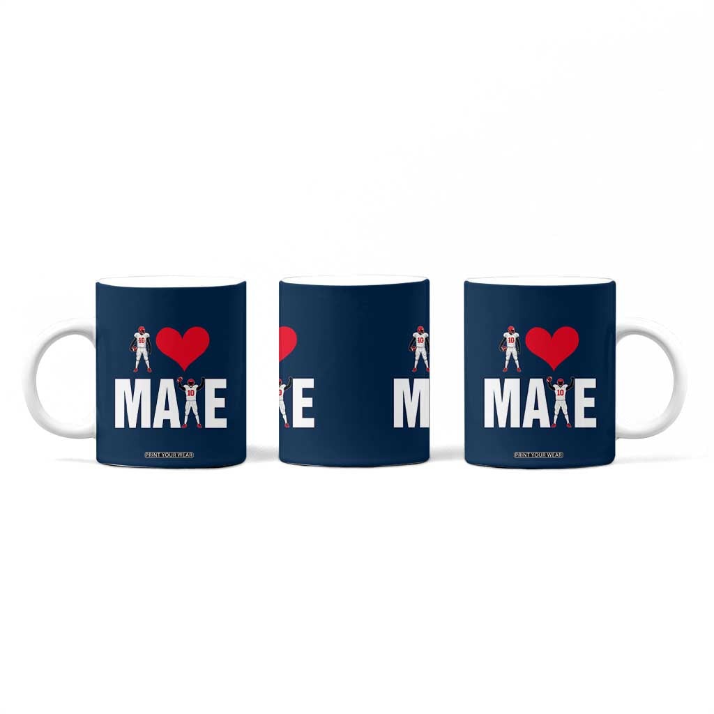 I Love Maye Red Heart Coffee Mug Football Fan Celebration TS02 Print Your Wear