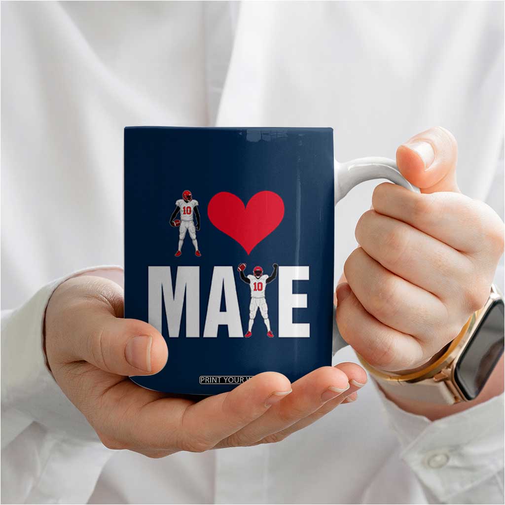 I Love Maye Red Heart Coffee Mug Football Fan Celebration TS02 Print Your Wear