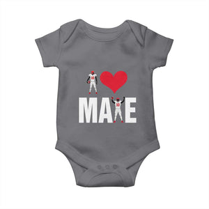 I Love Maye Red Heart Baby Onesie Football Fan Celebration TS02 Charcoal Print Your Wear