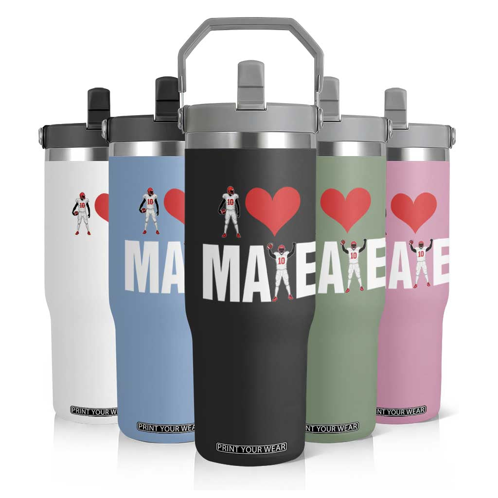 I Love Maye Red Heart Flip Straw Tumbler Football Fan Celebration TS02 Print Your Wear