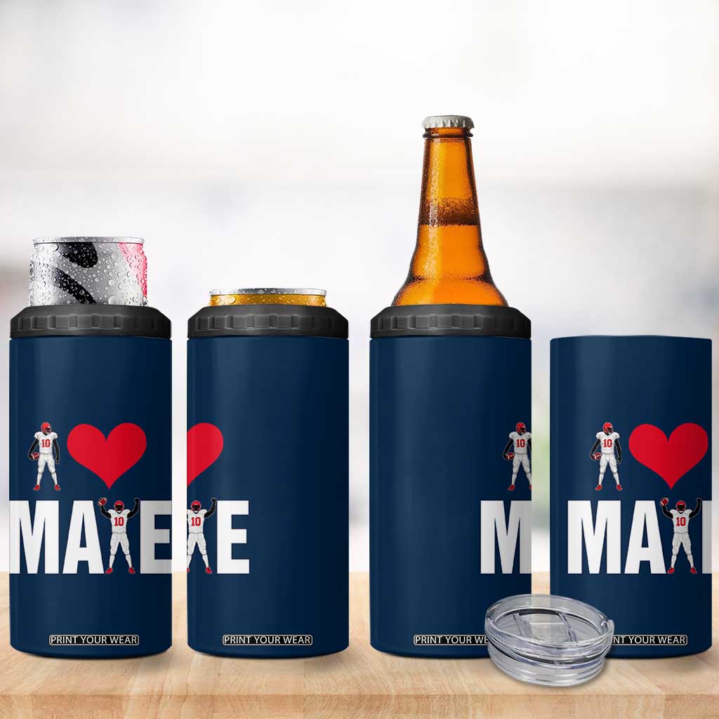 I Love Maye Red Heart 4 in 1 Can Cooler Tumbler Football Fan Celebration TS02 Print Your Wear