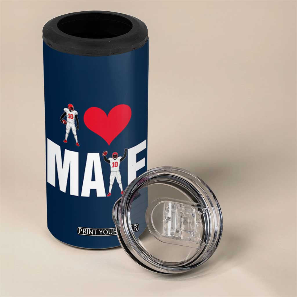 I Love Maye Red Heart 4 in 1 Can Cooler Tumbler Football Fan Celebration TS02 Print Your Wear