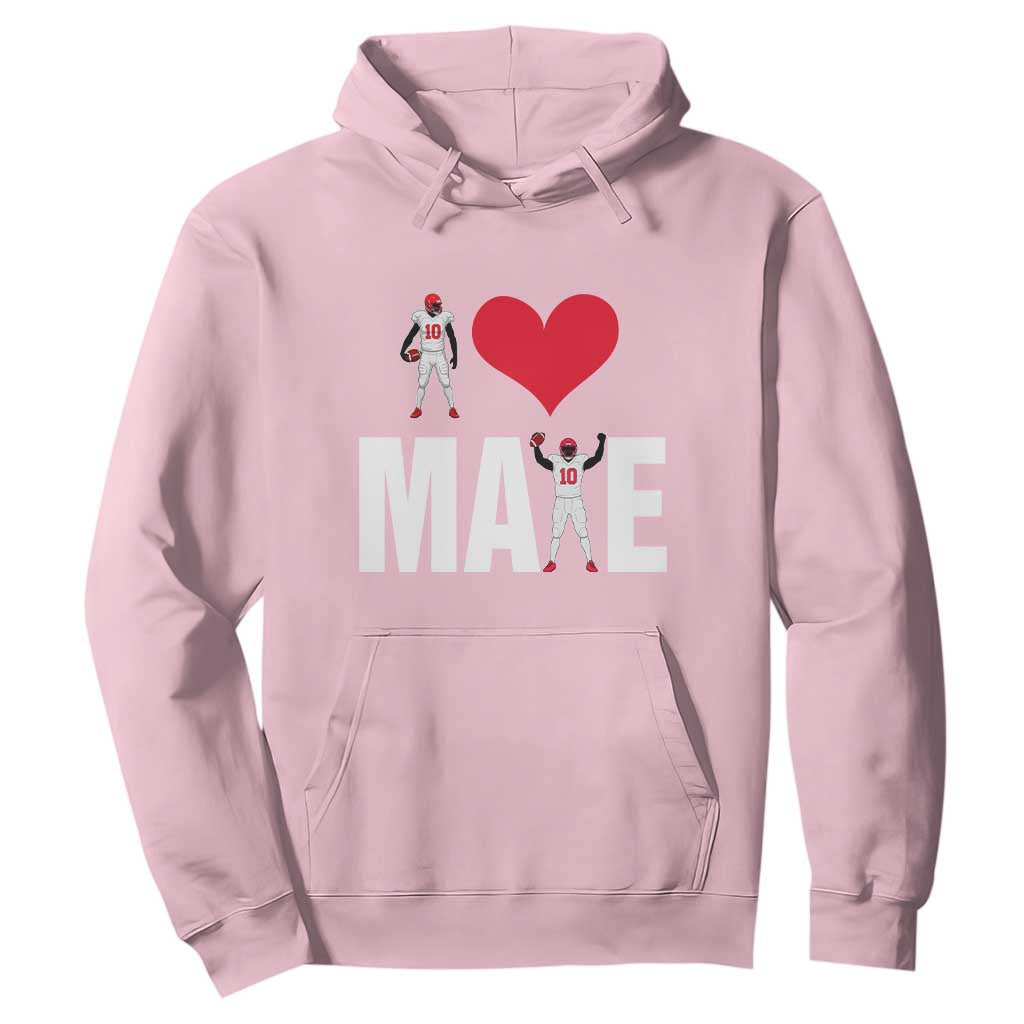 I Love Maye Red Heart Hoodie Football Fan Celebration TS02 Light Pink Print Your Wear
