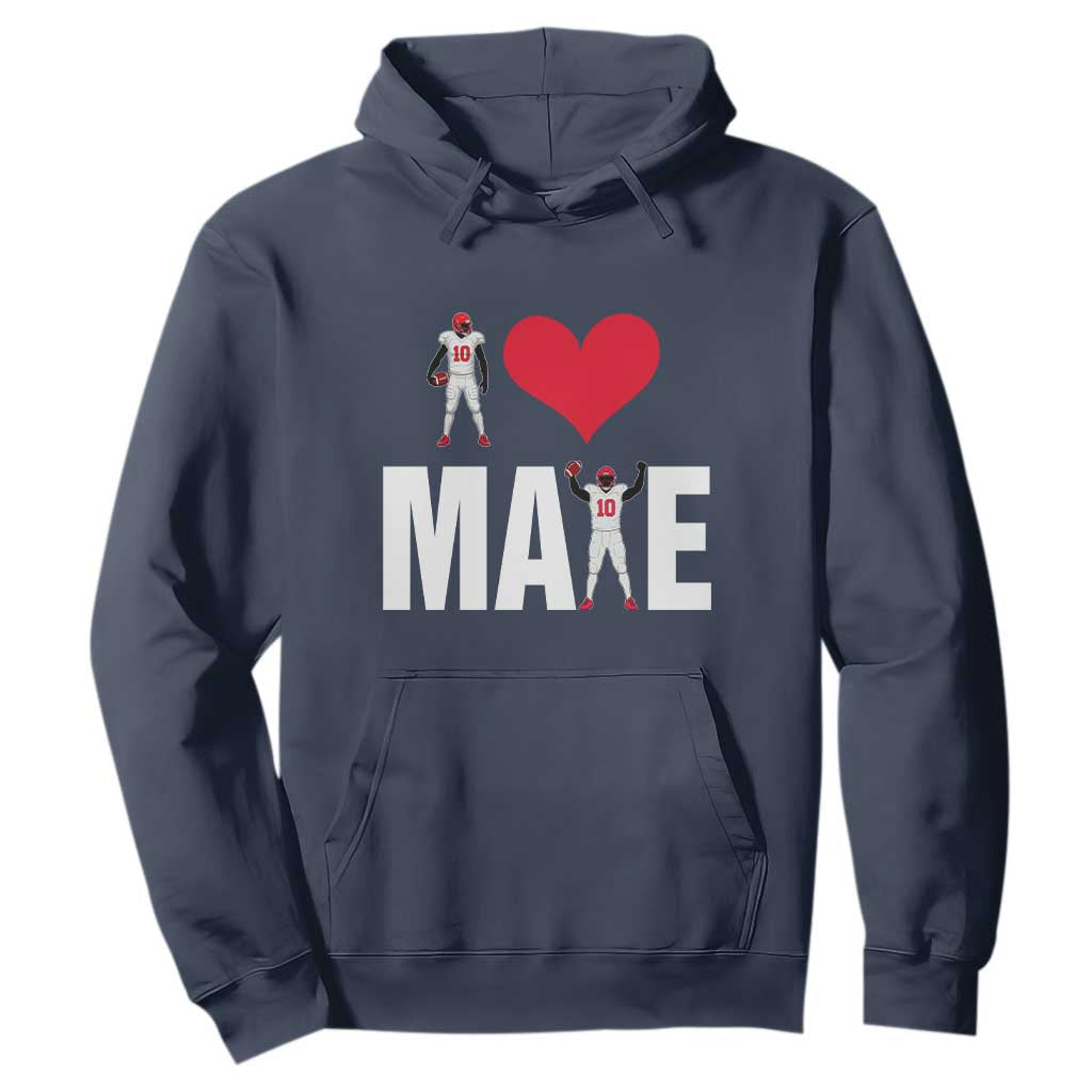 I Love Maye Red Heart Hoodie Football Fan Celebration TS02 Navy Print Your Wear