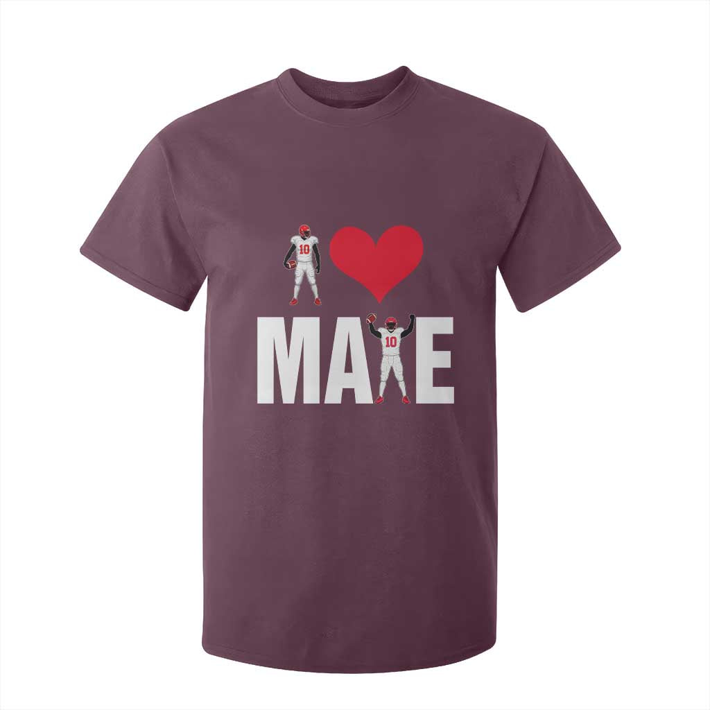 I Love Maye Red Heart T Shirt For Kid Football Fan Celebration TS02 Maroon Print Your Wear