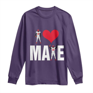 I Love Maye Red Heart Long Sleeve Shirt Football Fan Celebration TS02 Purple Print Your Wear