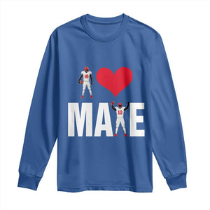 I Love Maye Red Heart Long Sleeve Shirt Football Fan Celebration TS02 Royal Blue Print Your Wear