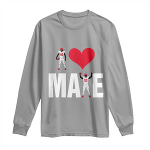 I Love Maye Red Heart Long Sleeve Shirt Football Fan Celebration TS02 Sport Gray Print Your Wear