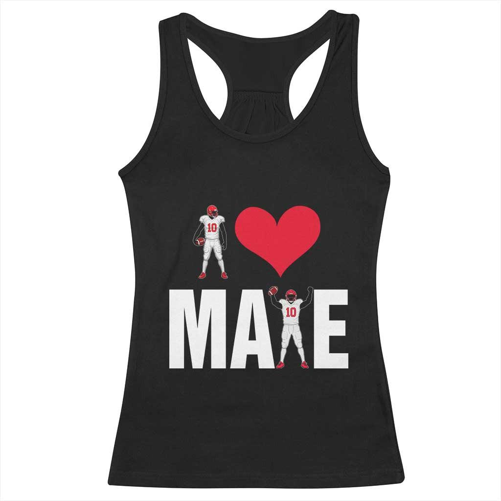 I Love Maye Red Heart Racerback Tank Top Football Fan Celebration TS02 Black Print Your Wear
