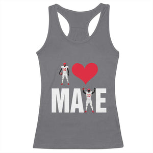 I Love Maye Red Heart Racerback Tank Top Football Fan Celebration TS02 Charcoal Print Your Wear