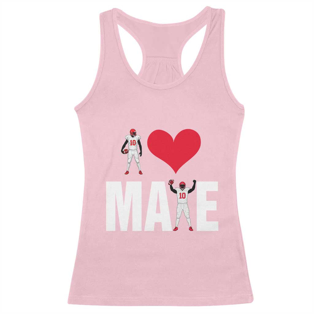 I Love Maye Red Heart Racerback Tank Top Football Fan Celebration TS02 Light Pink Print Your Wear