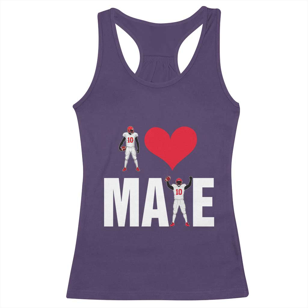 I Love Maye Red Heart Racerback Tank Top Football Fan Celebration TS02 Purple Print Your Wear