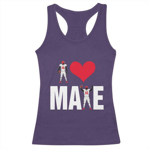 I Love Maye Red Heart Racerback Tank Top Football Fan Celebration TS02 Purple Print Your Wear
