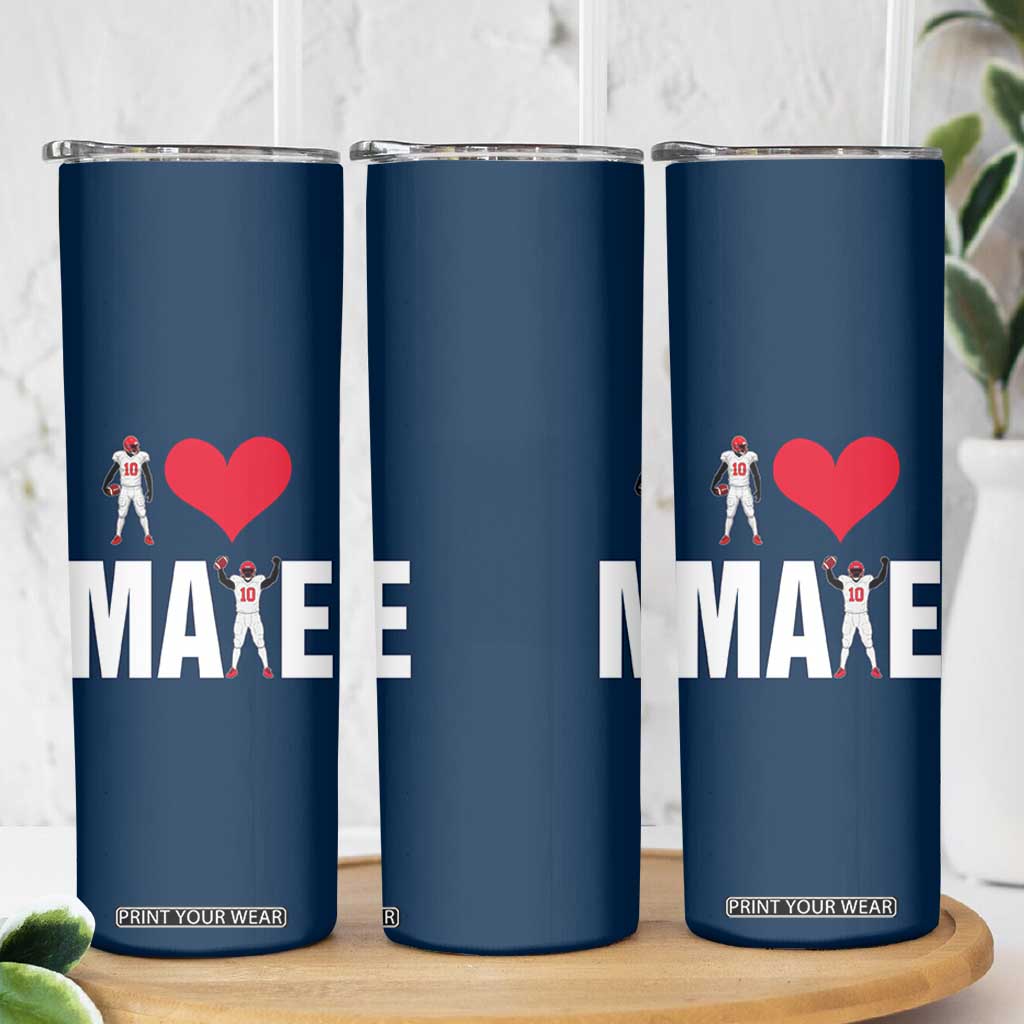 I Love Maye Red Heart Skinny Tumbler Football Fan Celebration TS02 Print Your Wear