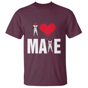 I Love Maye Red Heart T Shirt Football Fan Celebration TS02 Maroon Print Your Wear