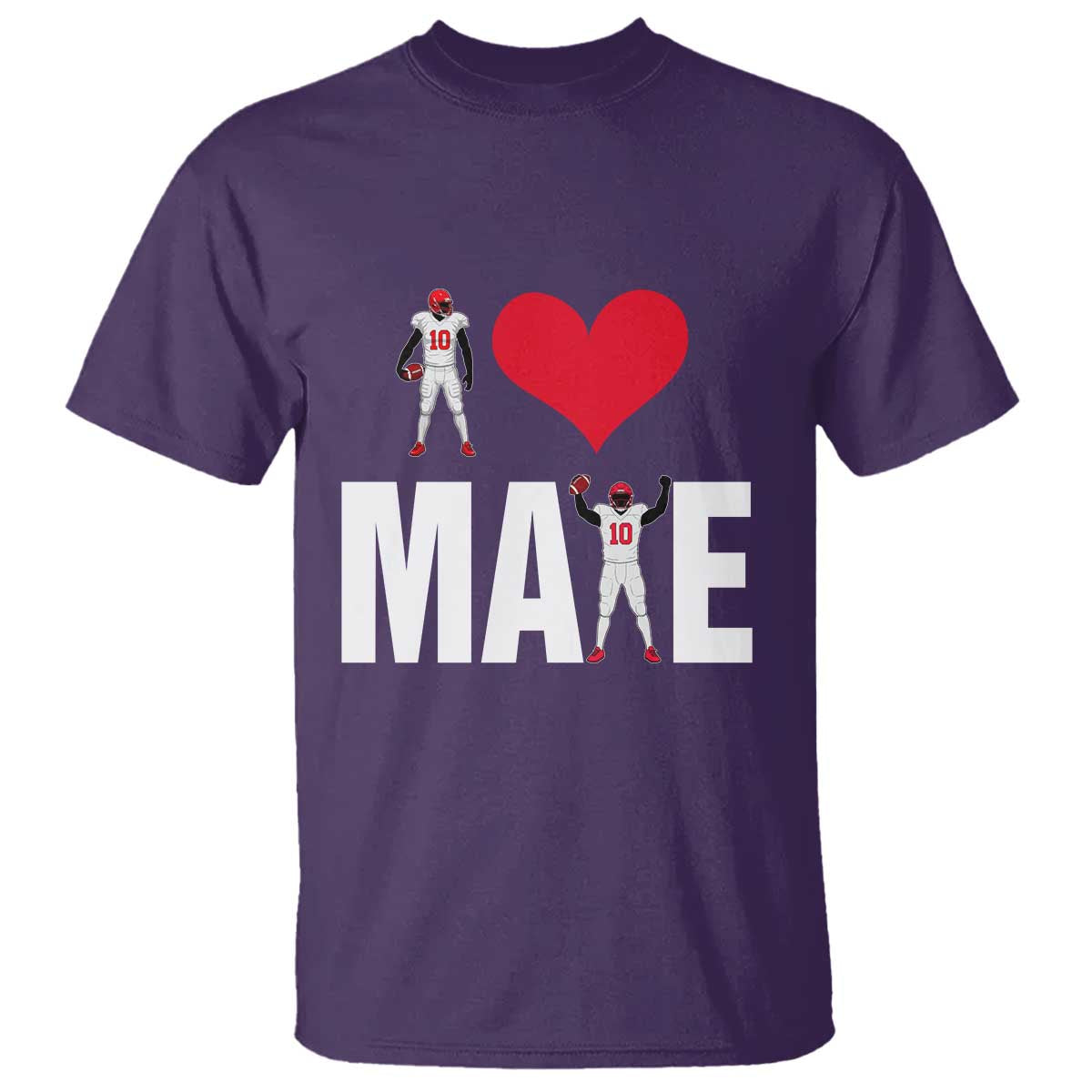 I Love Maye Red Heart T Shirt Football Fan Celebration TS02 Purple Print Your Wear