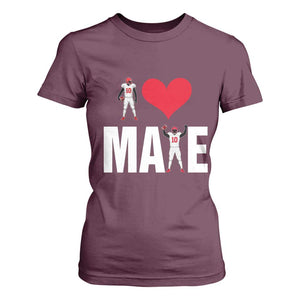 I Love Maye Red Heart T Shirt For Women Football Fan Celebration TS02 Maroon Print Your Wear