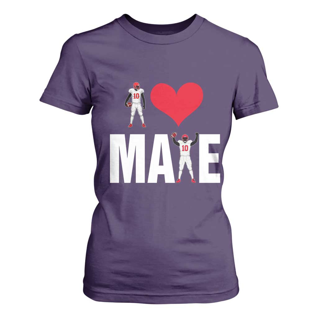 I Love Maye Red Heart T Shirt For Women Football Fan Celebration TS02 Purple Print Your Wear