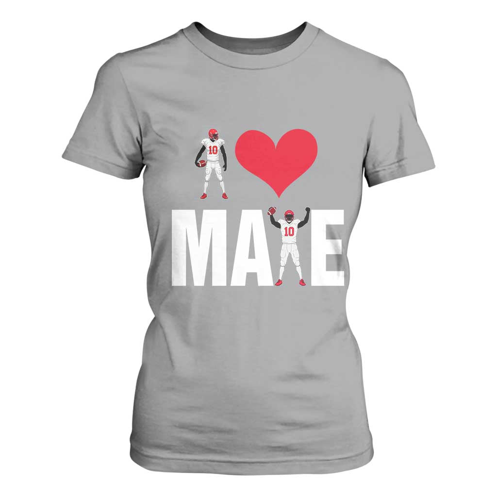 I Love Maye Red Heart T Shirt For Women Football Fan Celebration TS02 Sport Gray Print Your Wear