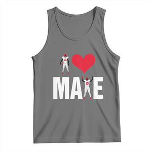 I Love Maye Red Heart Tank Top Football Fan Celebration TS02 Black Heather Print Your Wear
