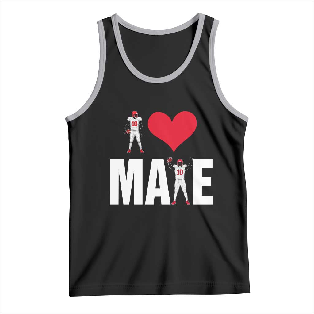 I Love Maye Red Heart Tank Top Football Fan Celebration TS02 Black Athletic Heather Print Your Wear