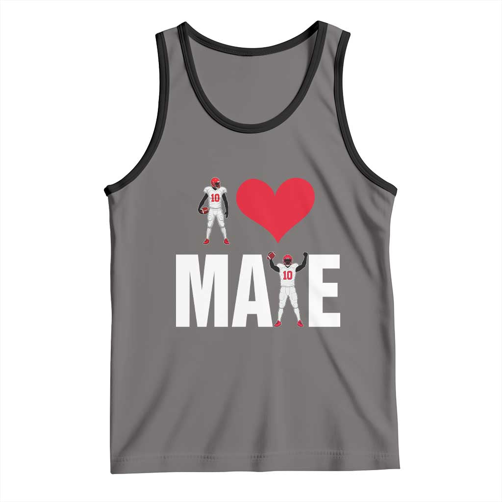 I Love Maye Red Heart Tank Top Football Fan Celebration TS02 Deep Heather Black Print Your Wear