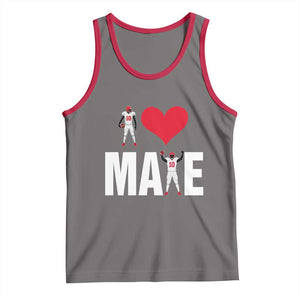 I Love Maye Red Heart Tank Top Football Fan Celebration TS02 Deep Heather Red Print Your Wear