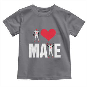 I Love Maye Red Heart Toddler T Shirt Football Fan Celebration TS02 Charcoal Print Your Wear
