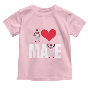 I Love Maye Red Heart Toddler T Shirt Football Fan Celebration TS02 Light Pink Print Your Wear