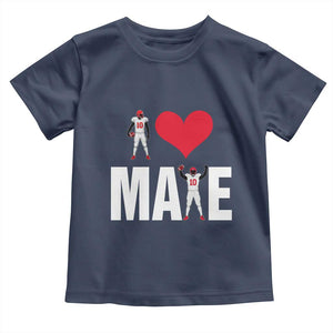 I Love Maye Red Heart Toddler T Shirt Football Fan Celebration TS02 Navy Print Your Wear